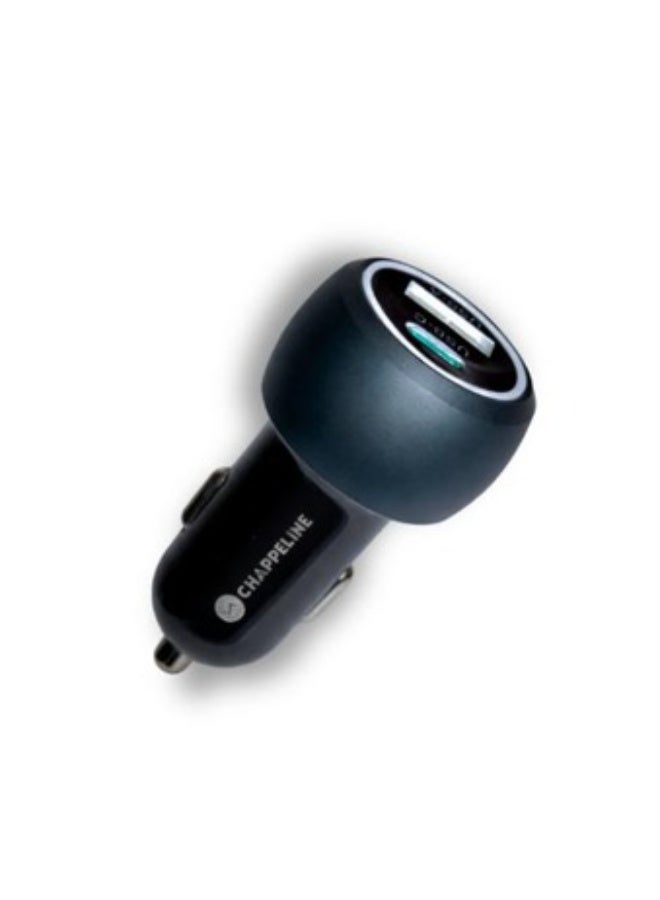 تشابي لاين  CHAPPELINE شاحن سيارة سريع بمنفذين 48 واط، موديل 9958، USB-C و USB-A، شحن سريع ثنائي - Image 1